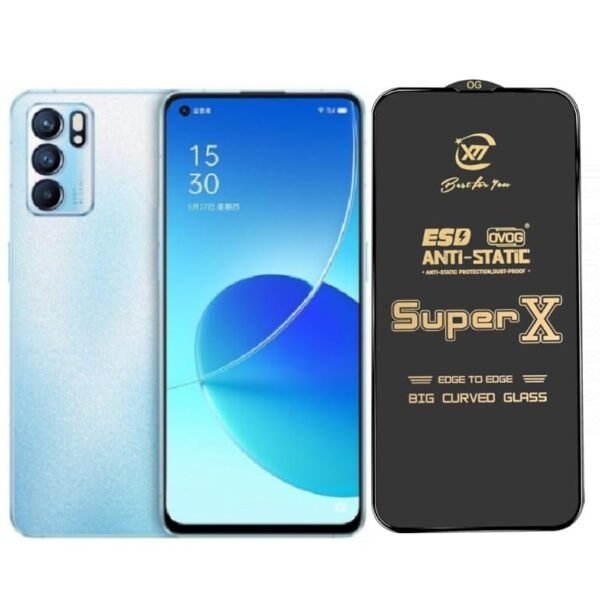 Premium Edge to Edge Super X Tempered Glass Screen Protector for Oppo Reno 10x Zoom - (Black) Pack of 2