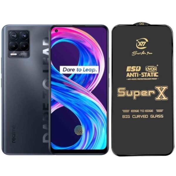 Super X Tempered Glass Screen Protector for Realme 11X 5G (Black) - (Pack of 2)