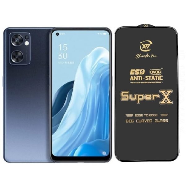 Premium Edge to Edge Super X Tempered Glass Screen Protector for Oppo Reno 10x Zoom - (Black) Pack of 2