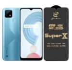 Premium Edge to Edge Super X Tempered Glass Screen Protector for Realme C31 - (Black) Pack of 2