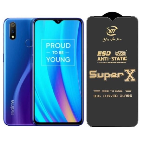 Super X Tempered Glass Screen Protector for Realme 6i - Pack of 2 (Black)