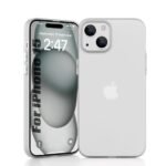 Soft Silicon Ultra Slim Back Cover Case for iPhone 15 | with Camera Protection (White)