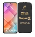 Premium Edge to Edge Super X Tempered Glass Screen Protector for Vivo Y100 5G -  (Black)Pack of 2