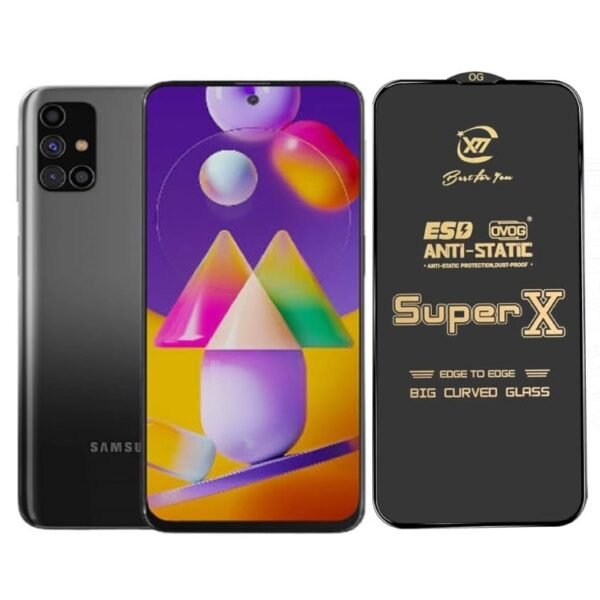 Premium Edge to Edge Super X Tempered Glass Screen Protector for Samsung Galaxy M51 - (Black)Pack of 2