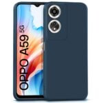 Back Cover for Oppo A59 5G | Ultra Slim Soft Rubberised Case | Inner Velvet Fabric Lining | Matte Silicone Flexible Mobile Case | Camera Protection - Blue