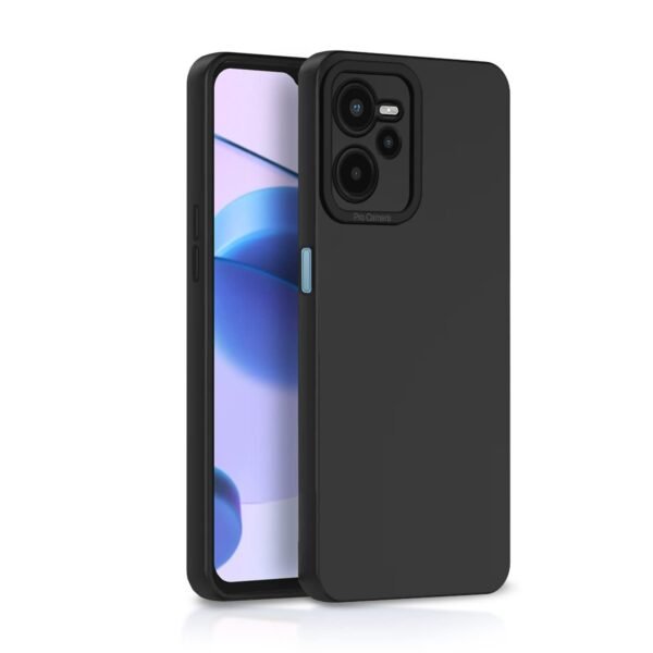 Realme C35 Back Cover Soft Matte Liquid Silicone TPU | Camera Protection | Shockproof Slim Back Case for Realme C35 (Black)