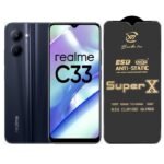 Super X Tempered Glass Screen Protector for Realme C63 4G (Black) - (Pack of 2)