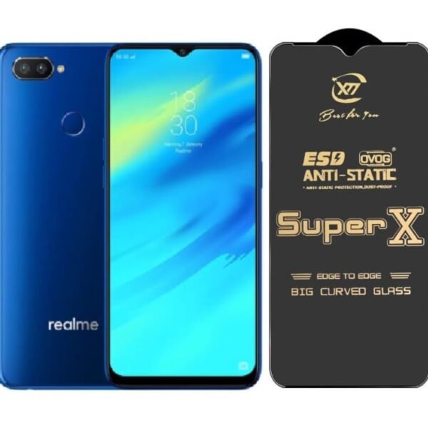 Super X Tempered Glass Screen Protector for Realme 7 Pro (Black) - (Pack of 2)