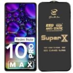 Premium Edge to Edge Super X Tempered Glass Screen Protector for Redmi Note 10 Pro Max -(Black)