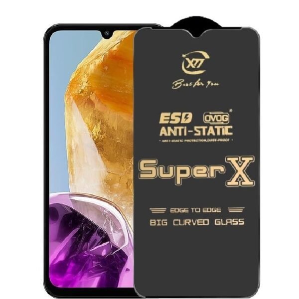 Premium Edge to Edge Super X Tempered Glass Screen Protector for Samsung Galaxy M21  (Black)Pack of 2