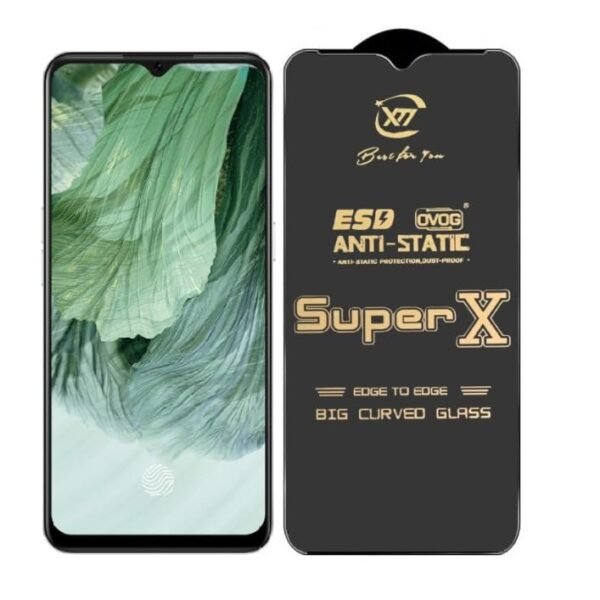 Premium Edge to Edge Super X Tempered Glass Screen Protector for Oppo F19s - (Black) Pack of 2