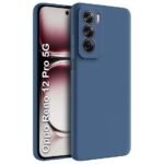 Back Cover for Oppo Reno 12 Pro 5G | Matte Soft Silicon Flexible | Camera Bump Protection | All Side Shock Proof Rubberised Back Case Cover for Reno 12 Pro 5G (Blue)