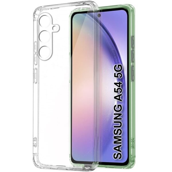 Back Cover Soft Case for Samsung Galaxy A54 5G | Best Camera Protection | Inbuilt Dust Plugs & Anti-Slip Grip | Ultra Clear Slim Back (Silicone | Transparent)