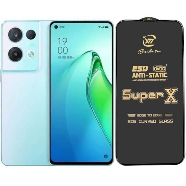 Premium Edge to Edge Super X Tempered Glass Screen Protector for Oppo Reno 10x Zoom - (Black) Pack of 2