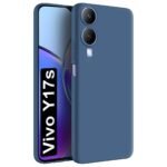 Back Cover Case for Vivo Y17s | Camera Bump Protection | Matte Soft Silicon Flexible | All Side Shock Proof Rubberised Back Case Cover for Vivo Y17s (Blue)