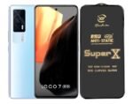 Premium Edge to Edge Super X Tempered Glass Screen Protector for IQoo 7 5G (Black) Pack of 2