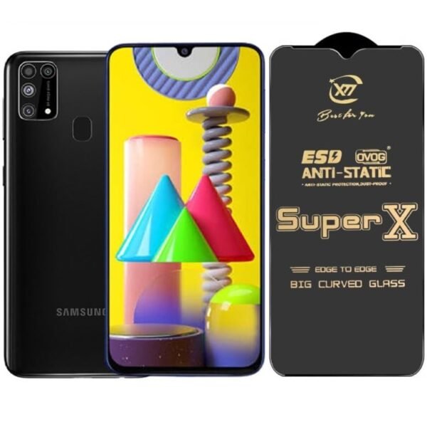 Premium Edge to Edge Super X Tempered Glass Screen Protector for Samsung Galaxy M51 - (Black)Pack of 2