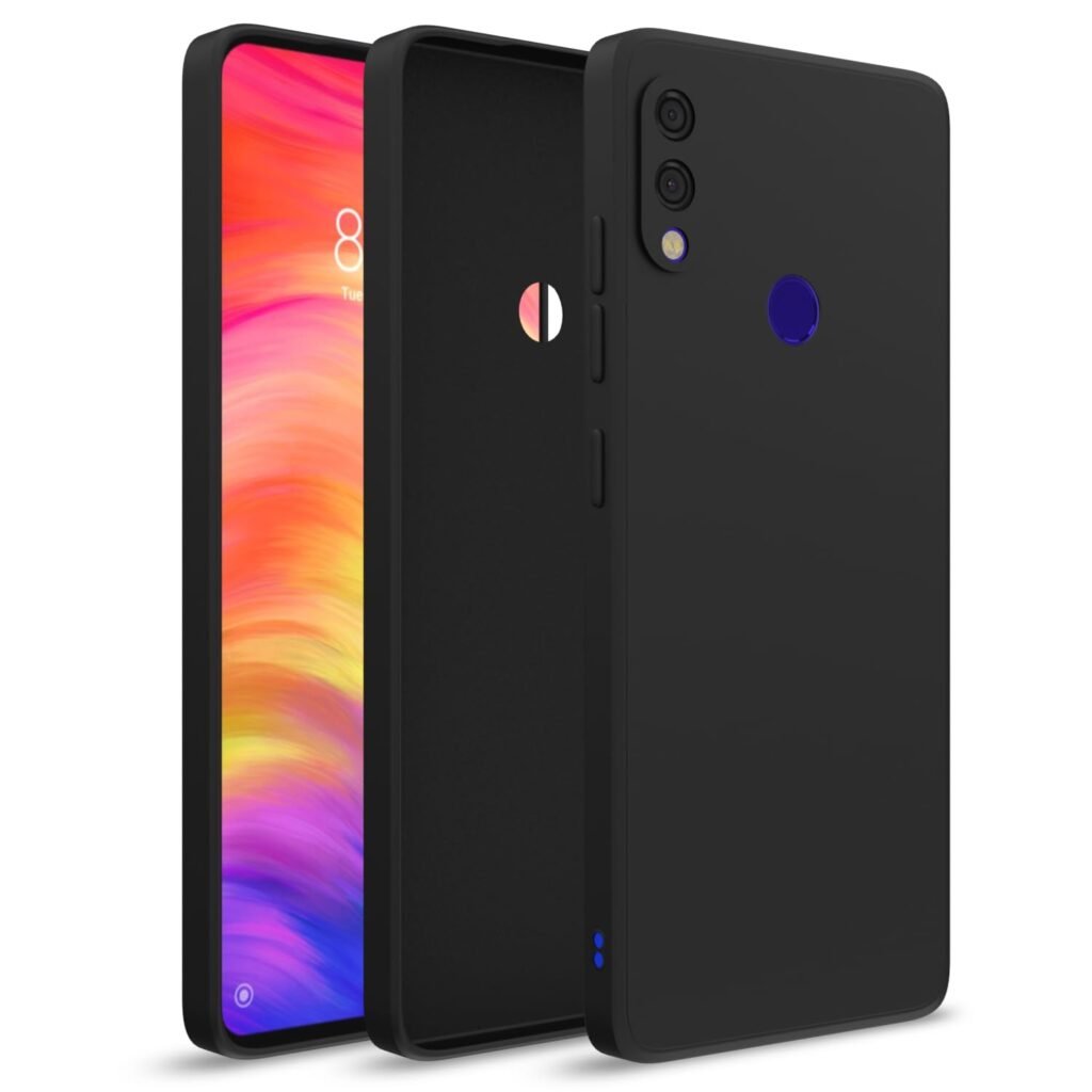 Mi Redmi Note 7 / Note 7 Pro/Note 7s Back Cover Soft Matte Liquid Silicone TPU | Camera Protection | Shockproof Slim Back Case (Black)