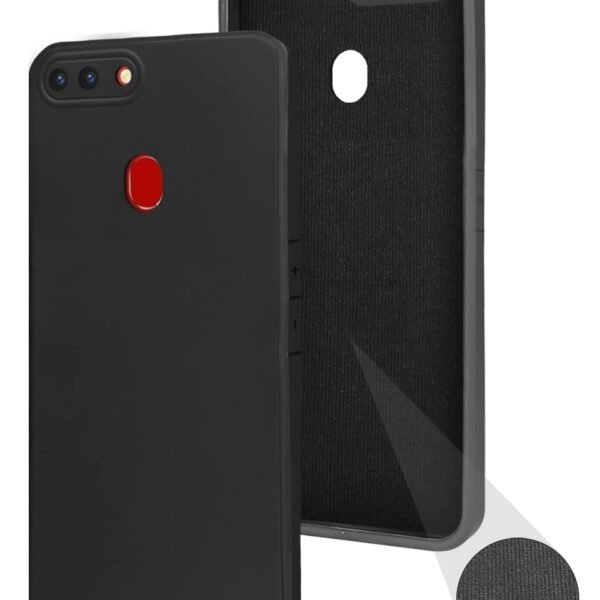 Back Cover Case for Oppo A5 | Oppo A5s (Matte Finish Silicone with Inside Fiber Cloth |Black)