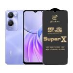 Premium Edge to Edge Super X Tempered Glass Screen Protector for Vivo Y100 5G -  (Black)Pack of 2