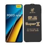 Premium Edge to Edge Super X Tempered Glass Screen Protector for Poco X6 5G (Black) Pack of 2