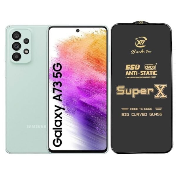 Super X Tempered Glass Screen Protector for Samsung Galaxy A73 5G - Pack of 2 (Black)