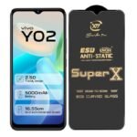 Premium Edge to Edge Super X Tempered Glass Screen Protector for Vivo Y200 5G -(Black) Pack of 2