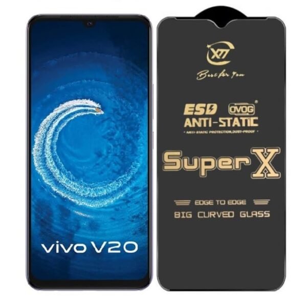 Premium Edge to Edge Super X Tempered Glass Screen Protector for Oppo A52 - (Black) Pack of 2