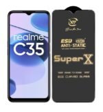 Super X Tempered Glass Screen Protector for Realme C63 4G (Black) - (Pack of 2)