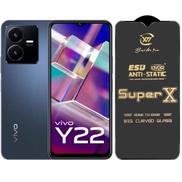 Premium Edge to Edge Super X Tempered Glass Screen Protector for Vivo Y19 -  (Black) Pack of 2