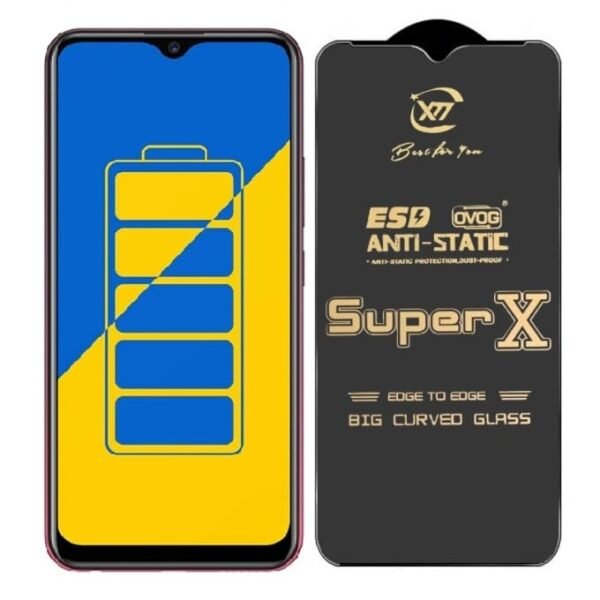 Premium Edge to Edge Super X Tempered Glass Screen Protector for Vivo Y15 - (Black) Pack of 2