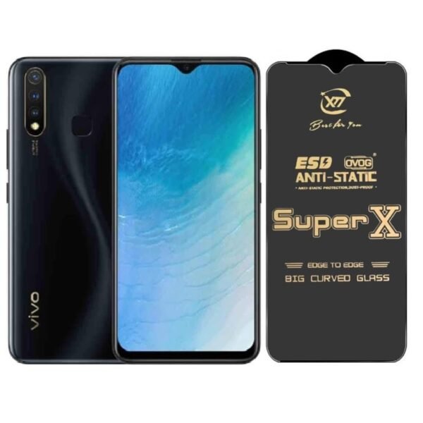 Premium Edge to Edge Super X Tempered Glass Screen Protector for Vivo Y100 5G -  (Black)Pack of 2