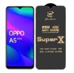 Premium Edge to Edge Super X Tempered Glass Screen Protector for Oppo A5 2020 -(black) Pack of 2