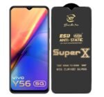 Premium Edge to Edge Super X Tempered Glass Screen Protector for Vivo Y58 5G (Black) Pack of 2