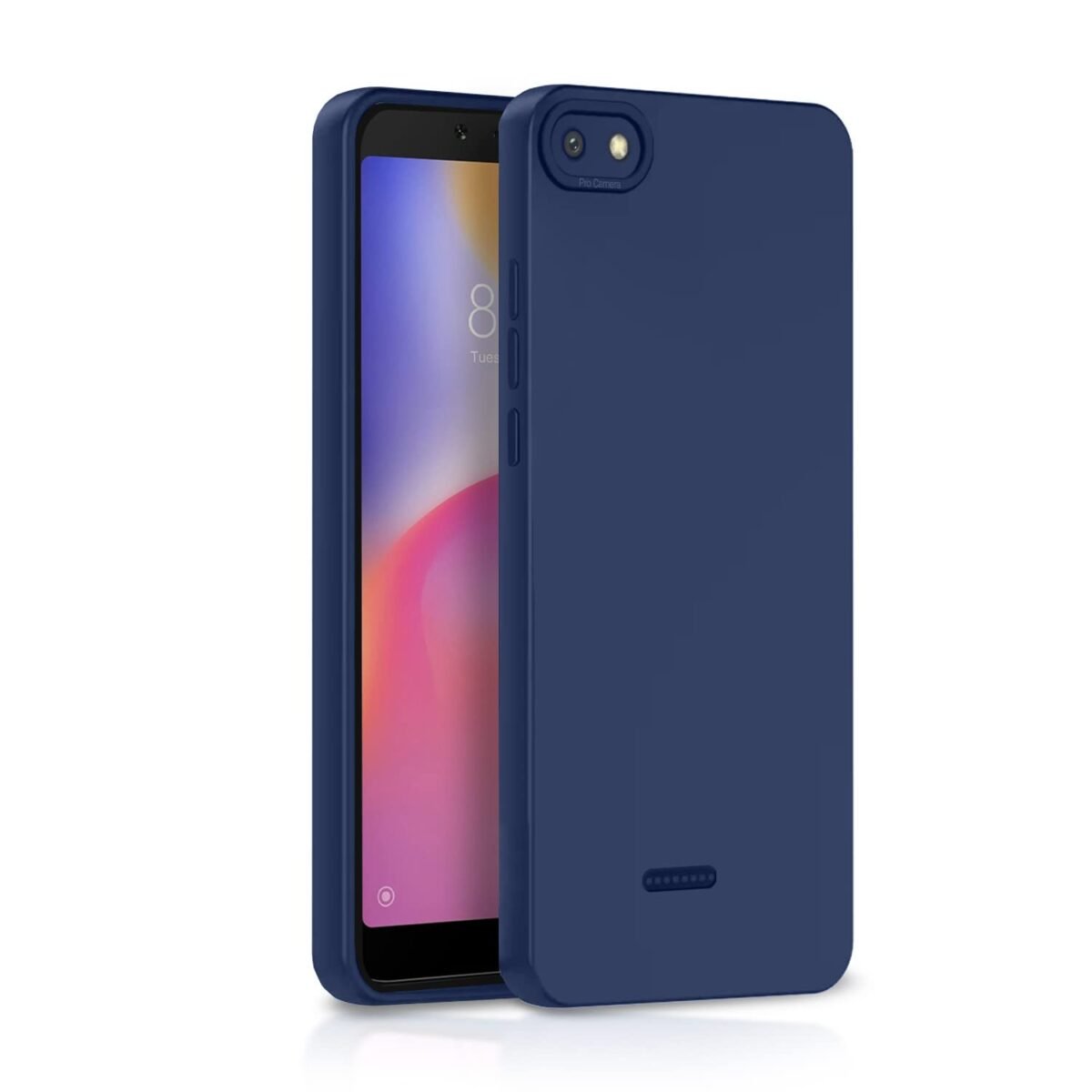 Mi Redmi 6A Back Cover Soft Matte Liquid Silicone TPU | Camera Protection | Shockproof Slim Back Case for Mi Redmi 6A (Blue)