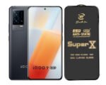 Super X Tempered Glass Screen Protector for IQoo 9 5G (Black) - (Pack of 2)