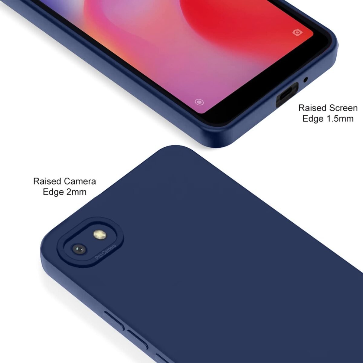 Mi Redmi 6A Back Cover Soft Matte Liquid Silicone TPU | Camera Protection | Shockproof Slim Back Case for Mi Redmi 6A (Blue)