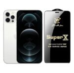 Super X Tempered Glass Screen Protector for Apple IPhone 12 Pro (Black) - (Pack of 2)