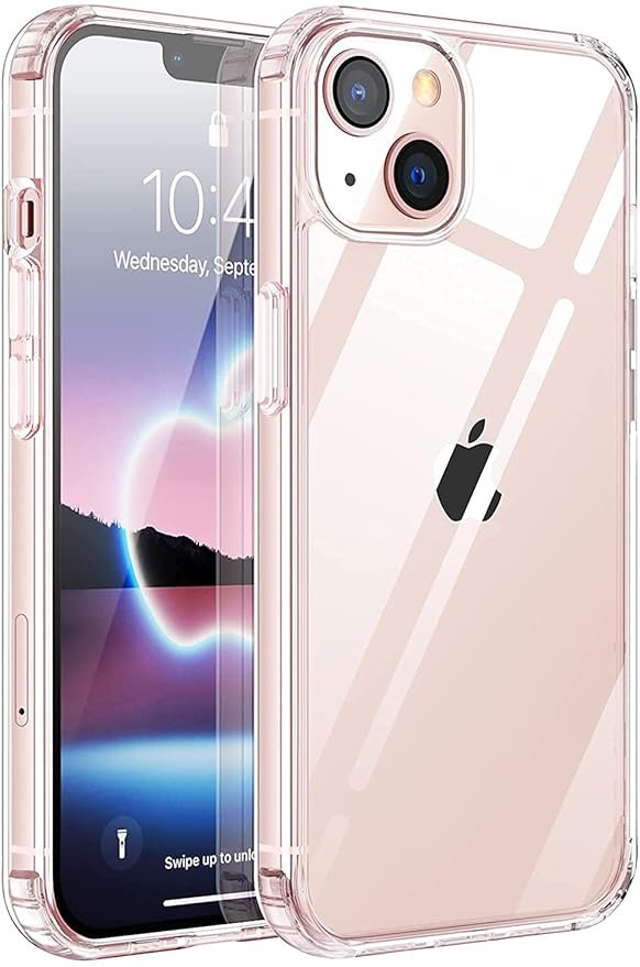 Ultra Hybrid Camera and Drop Protection Back Cover Case for iPhone 13 (TPU + Polycarbonate | Crystal Transparent)