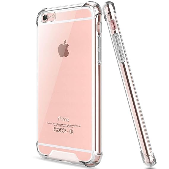 Back Shock Proof Silicone Bumper Cover Case for Apple iPhone 6 / 6S (TPU+Polycarbonate)