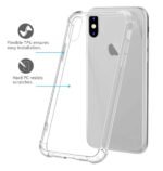 Hard Back Shock Proof Silicone Bumper Cover Case for Apple iPhone X/XS (Transparent)