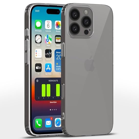 Transparent Back | Ultra Hyrbid | Full Camera Protection | Raised Edge | Bumper Back Case for iPhone 16 Pro (Black)