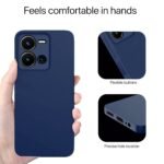 Vivo Y35 Back Cover Soft Matte Liquid Silicone TPU | Camera Protection | Shockproof Slim Back Case for Vivo Y35 (Blue)