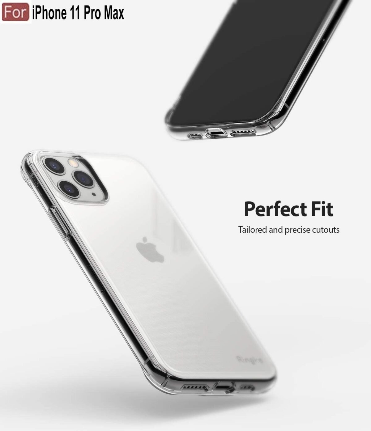 iPhone 11 Pro Max Clear Case | Soft Flexible Slim-Fit | Full Body 360 Protection Shock Proof TPU Back Cover (Transparent)