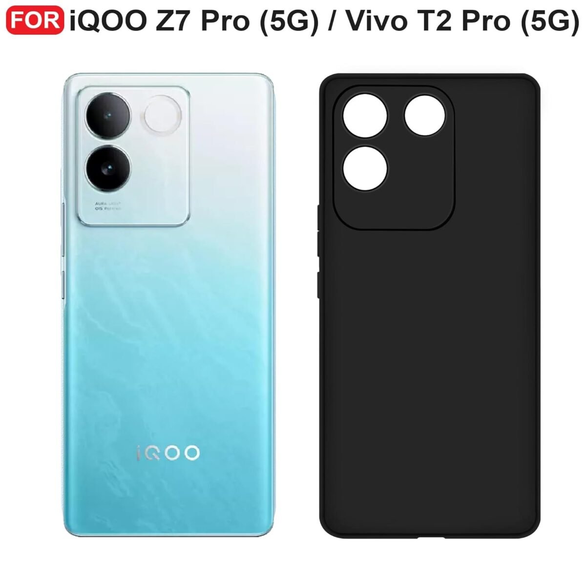 iQOO Z7 Pro (5G) / Vivo T2 Pro (5G) Back Cover | Camera Bump Protection & Inner Velvet Fabric Lining | Ultra Slim Matte Soft Rubberised Case Cover (Blue)