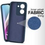 Back Cover for Vivo Y36 | Ultra Slim Soft Rubberised Case | Inner Velvet Fabric Lining | Matte Silicone Flexible Mobile Case | Camera Protection - Blue