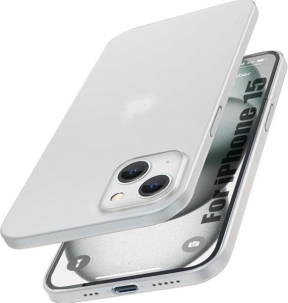 JBL Soft Silicon Ultra Slim Back Cover Case for iPhone 15 | with Camera Protection (White)