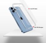 iPhone 13 Pro Case, [Never Yellowing] TPU + Transparent Hard Acrylic Back Case Slim Thin Cover (Transparent)