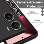 Back Cover for Vivo V29e 5G| Camera Bump Protection | Matte Soft Silicon Flexible | Shock Proof Rubberised Back Case Cover for Vivo V29e 5G (Black)