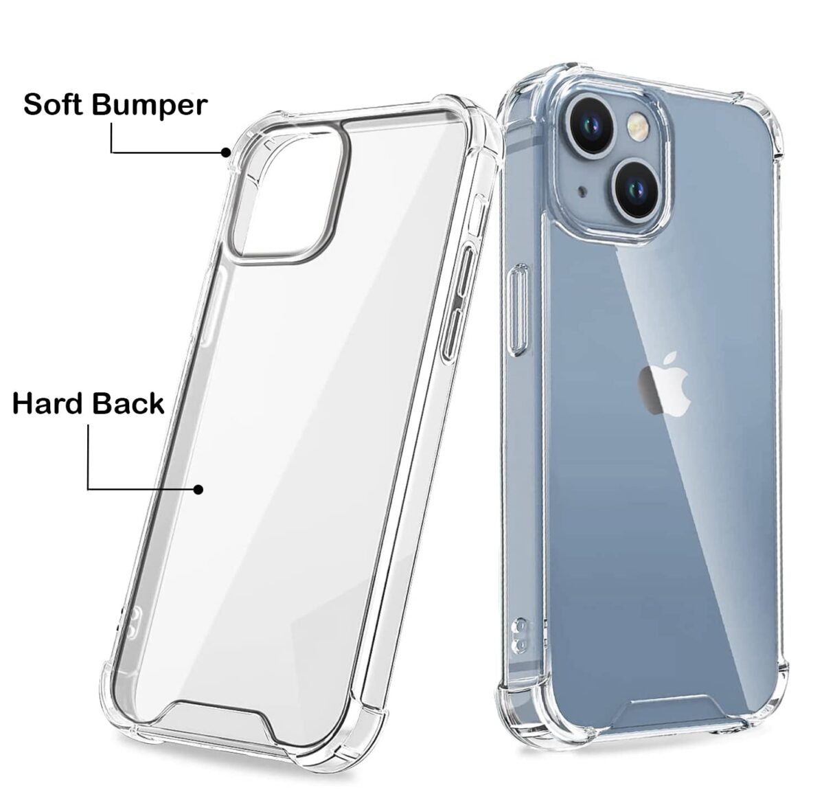 Transparent Hard Back Scratch Resistant Cover Case for iPhone 14 / iPhone 13 (Clear) (Polycarbonate)